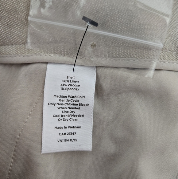 NWT Talbots Linen Khaki Careerwear Slacks Size 12 - Picture 9 of 10